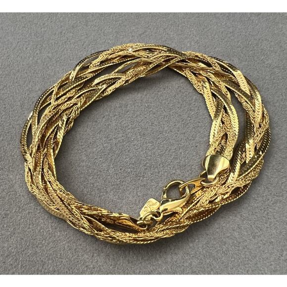 Vintage Lady Remington Gold Tone Braided Necklace - 18 Inch - Picture 5 of 7